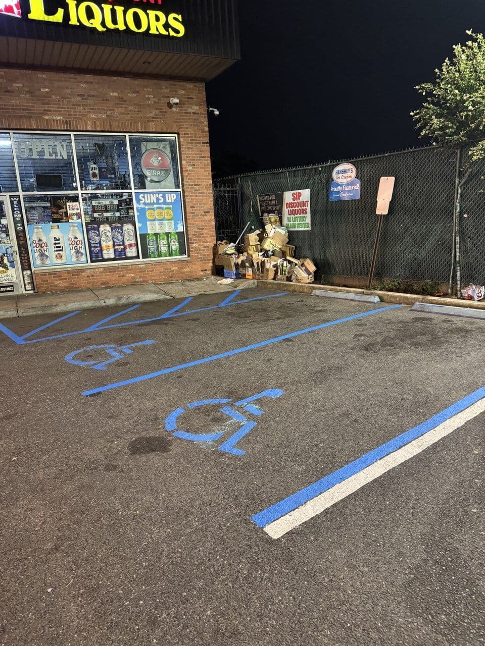 Fresh ADA-compliant parking lot line striping in North Jersey